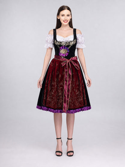 Ethnic-Style Costume Dress with Bow front view