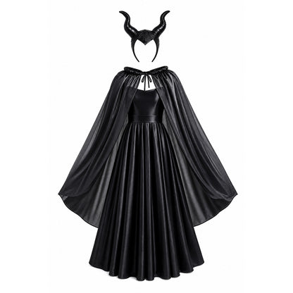 Carnival Costume Set: Horns and Cape on-model view