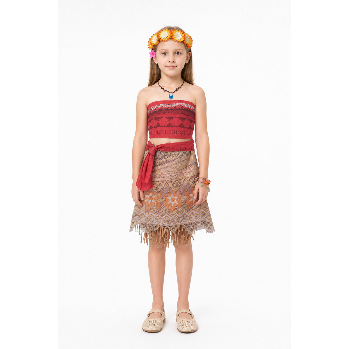 Moana Costume with Skirt and Fringe for Parties main product view