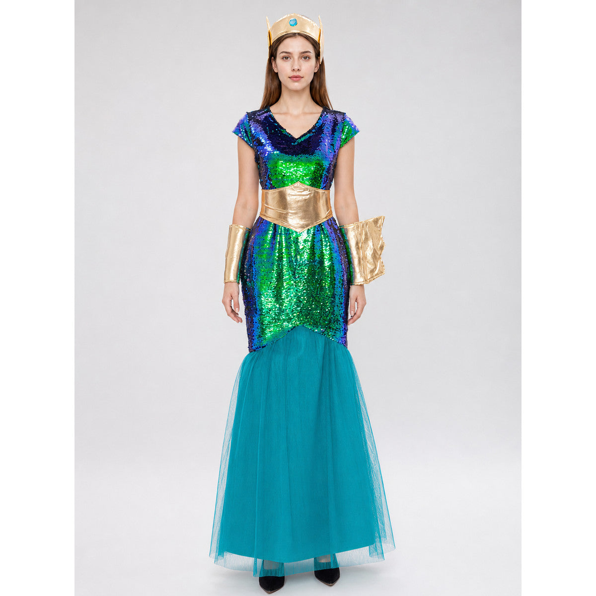 Sequin Cosplay Dress with V-Neck