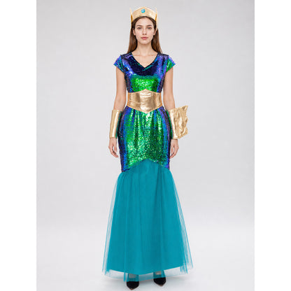 Sequin Cosplay Dress with V-Neck