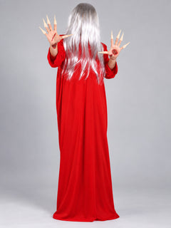 Halloween Costume: Red Robe and White Wig