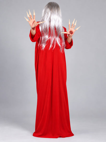 Halloween Costume: Red Robe and White Wig