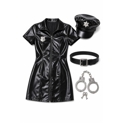 Black Policewoman Costume on-model view
