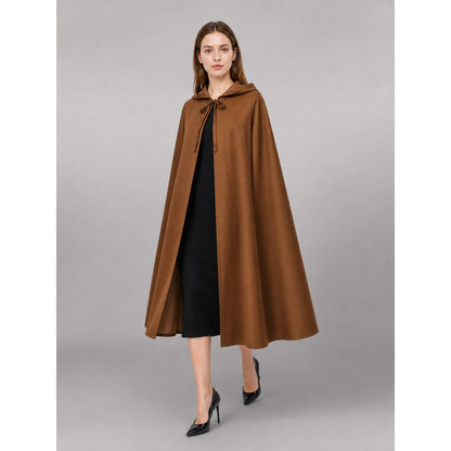 Brown Carnival Cloak with Hood front view