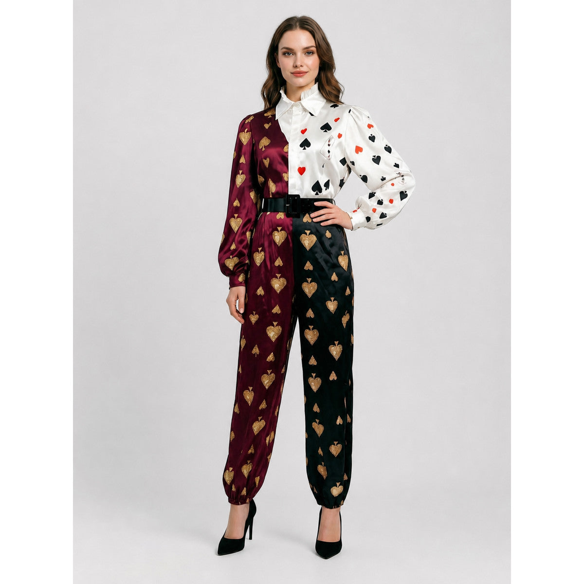 Cosplay Jumpsuit with Playing Card Suits