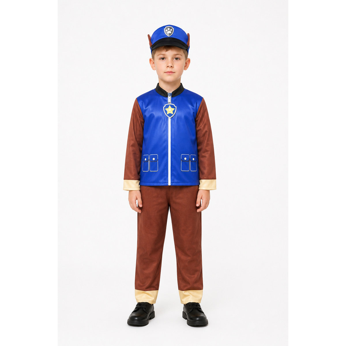 Kids' blue PAW Patrol costume with hat main product view