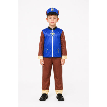 Kids' blue PAW Patrol costume with hat main product view