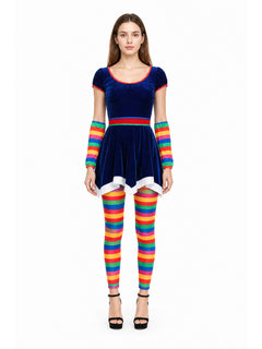 Stage Costume Dress with Rainbow Stripes