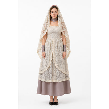 Lace Carnival Costume with Dress and Cape