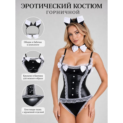 Bunny Costume for Cosplay with Ears and Bow