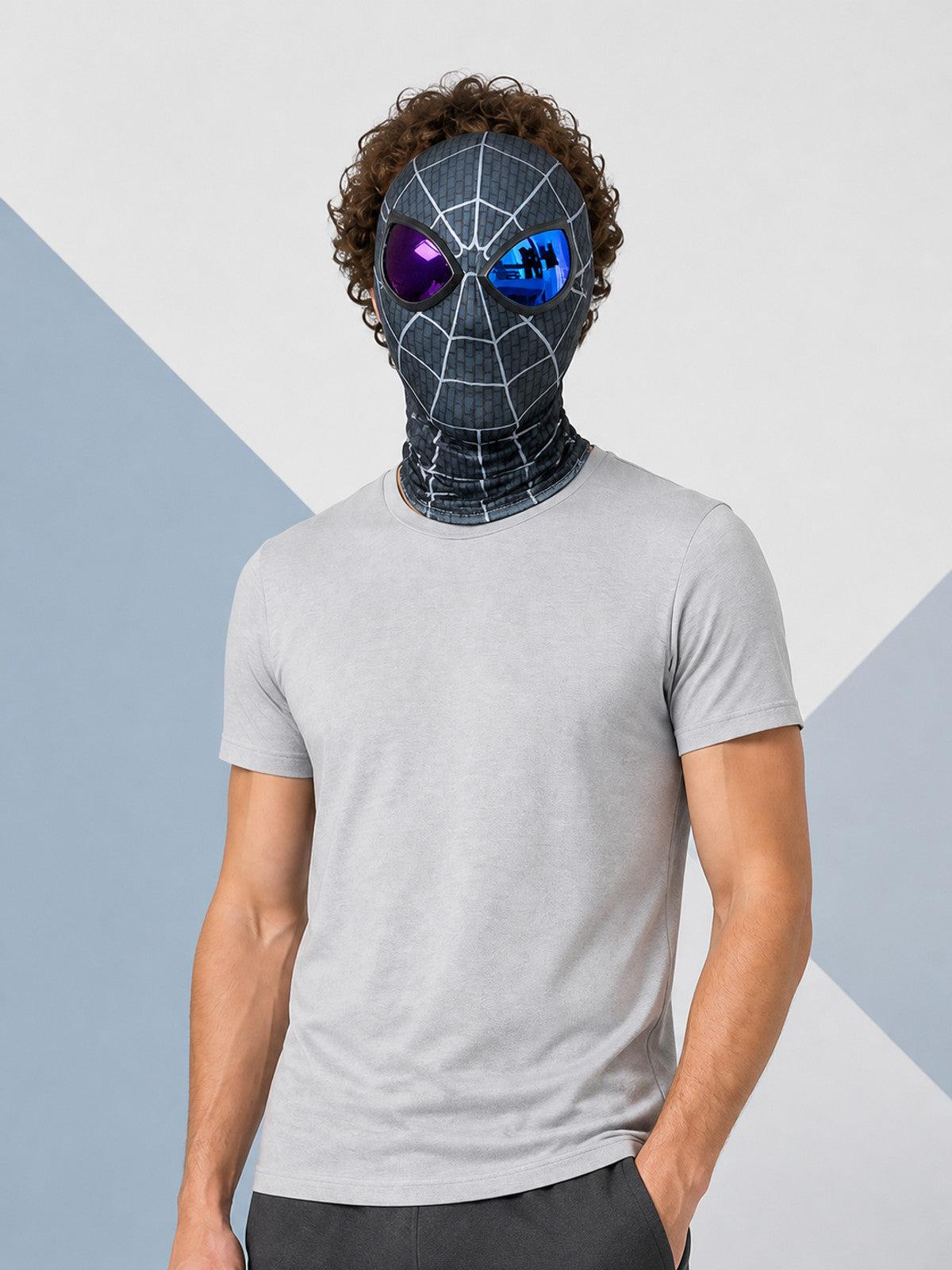 Black Cosplay Mask with Web Pattern