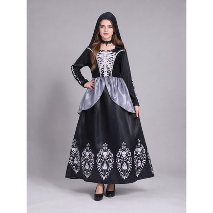 Gothic hooded dress with long sleeves