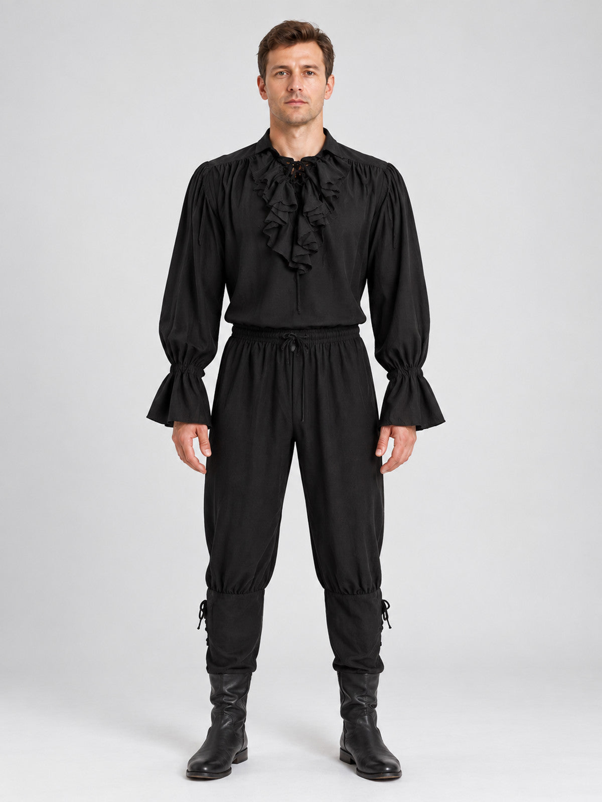 Medieval-Style Costume: Shirt and Pants, Black