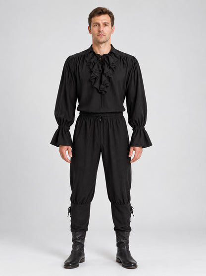 Medieval-Style Costume: Shirt and Pants, Black