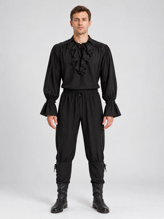 Medieval-Style Costume: Shirt and Pants, Black