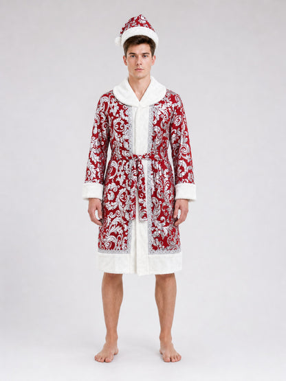 Santa Claus Costume with Hat on-model view