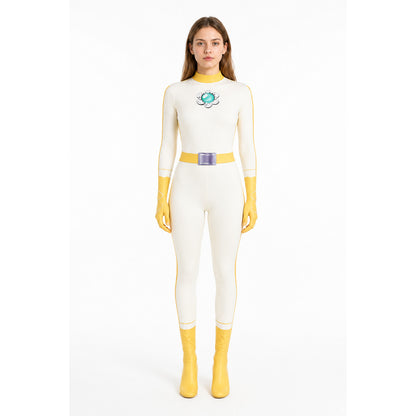 Princess Peach cosplay jumpsuit with a floral pattern main product view
