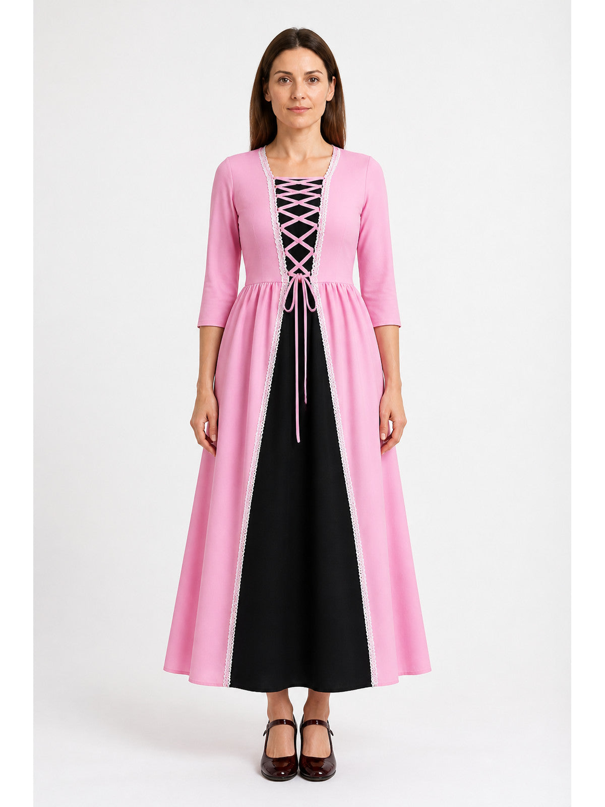 Medieval Princess Dress with White Trim and Lacing main product view