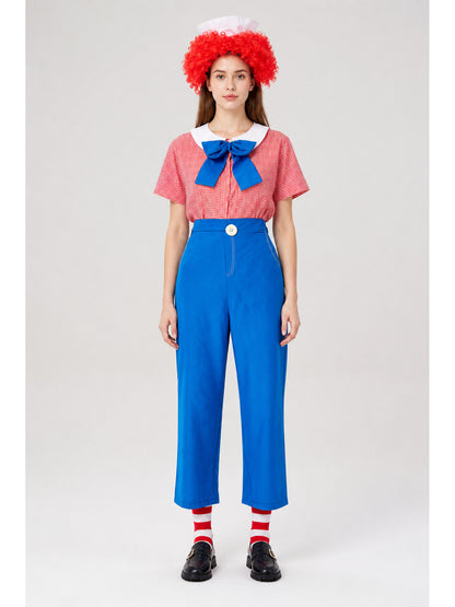 Checkered Clown Costume with Wig and Bow Tie main product view