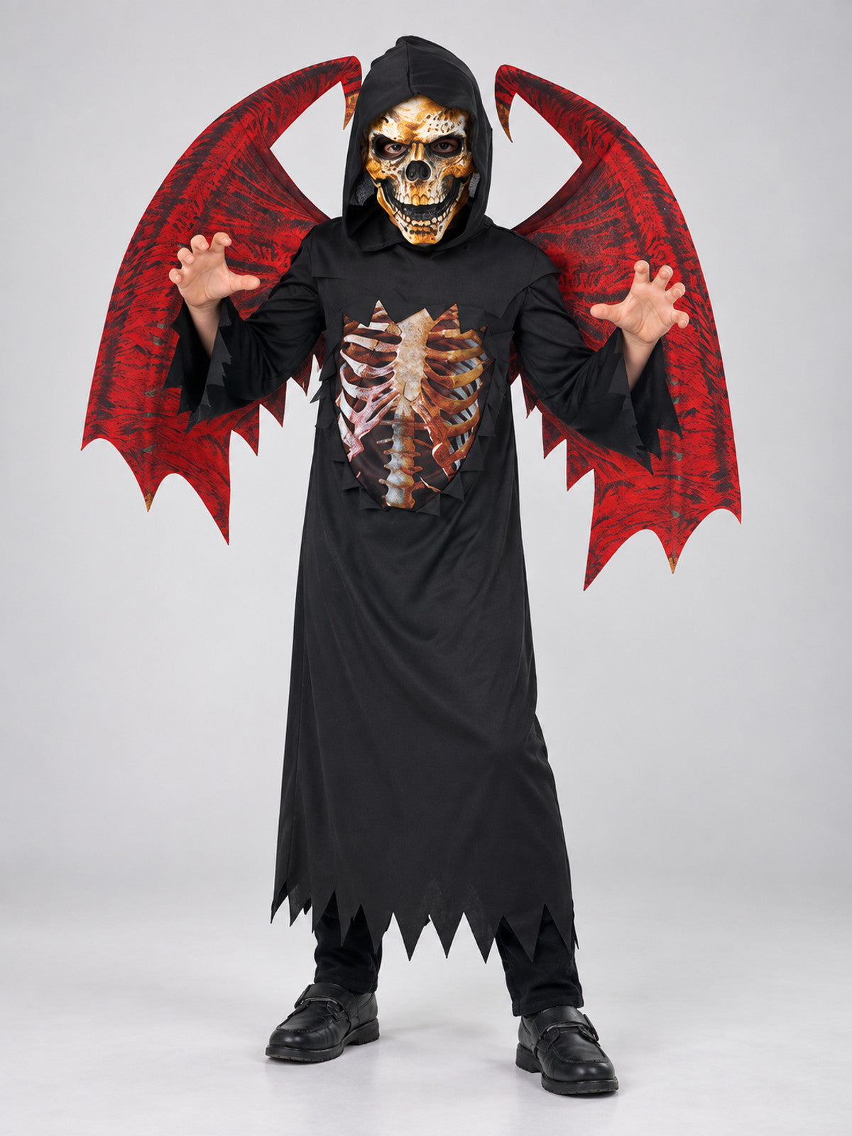 Kids' Demon Carnival Costume with Wings and Mask