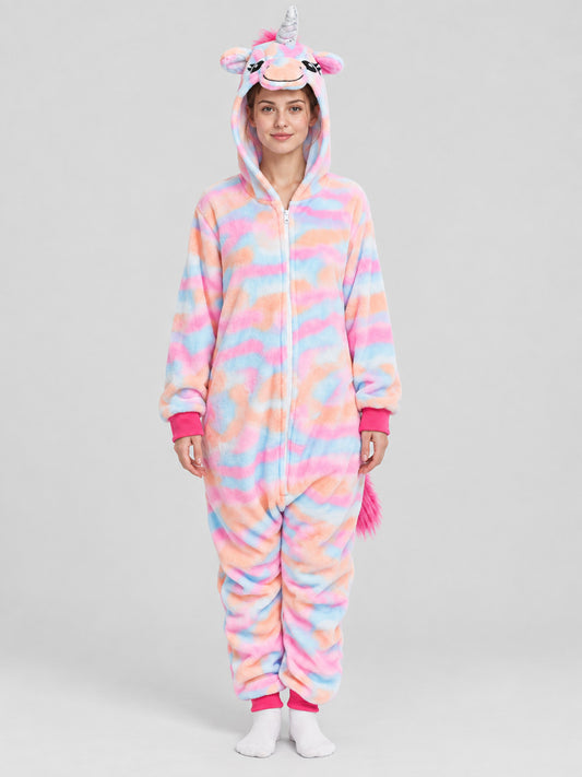 Unicorn Hooded Pajama Jumpsuit