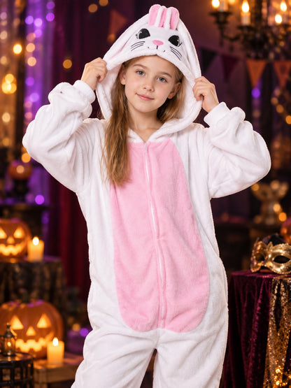 Kids' Hooded Rabbit Ears Pajama Jumpsuit