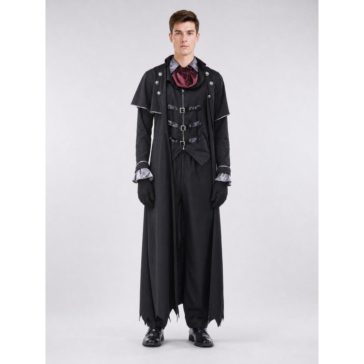 Gothic Vampire Costume with Cape and Top Hat