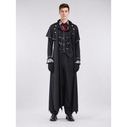 Gothic Vampire Costume with Cape and Top Hat