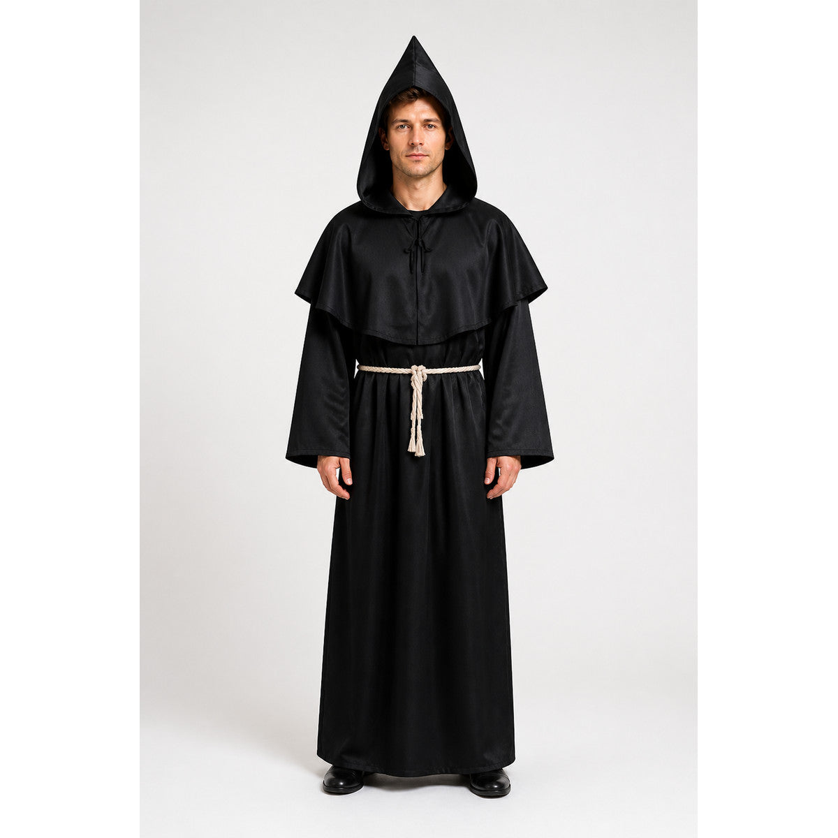 Robe with a Pointed Hood and Flared Sleeves main product view