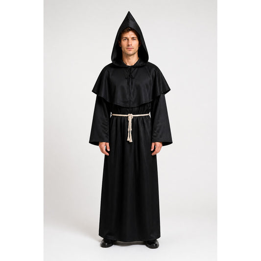 Robe with a Pointed Hood and Flared Sleeves main product view