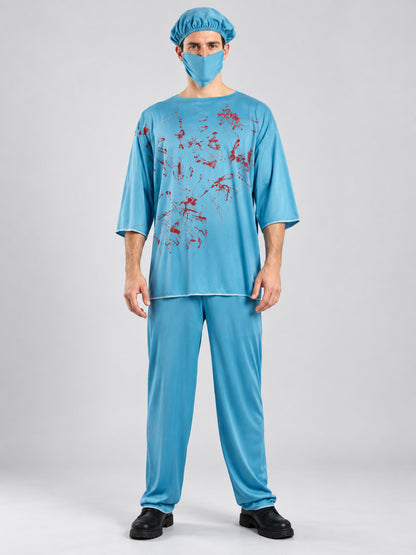 Bloody Doctor Costume with Blue Mask