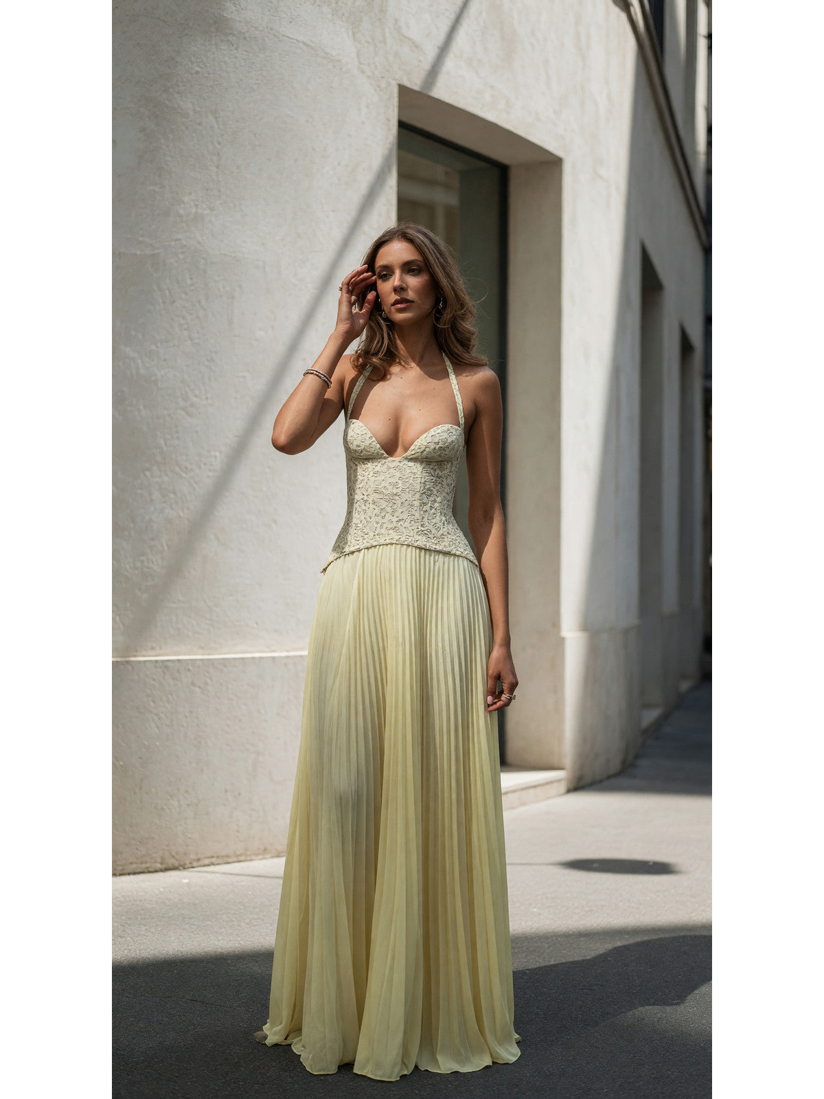 Women's Yellow Set: Printed Top and Long Skirt main product view