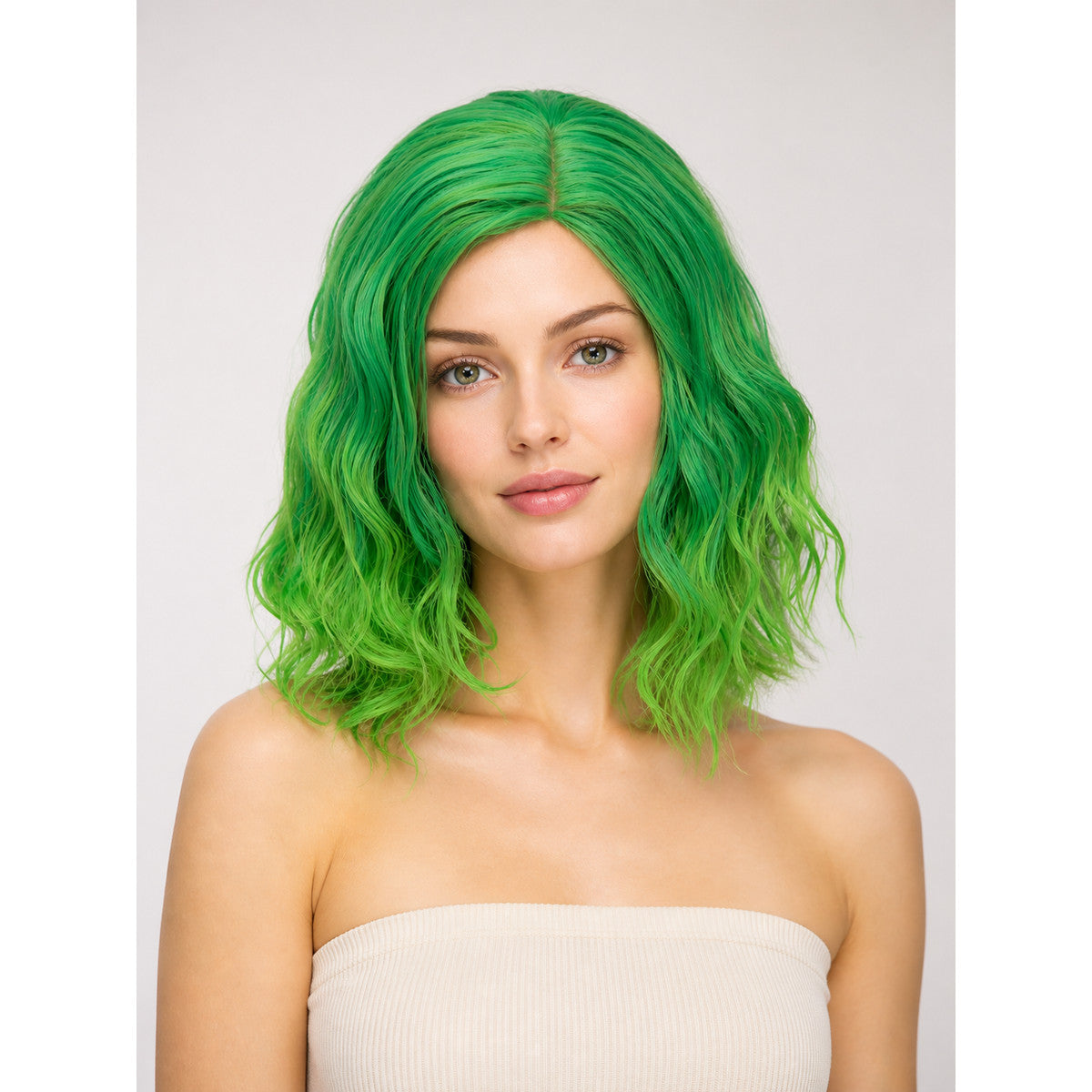 Green Mid-Length Carnival Wig for Cosplay main product view