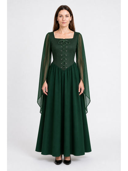 Pirate Dress with Flared Sleeves and Lacing main product view