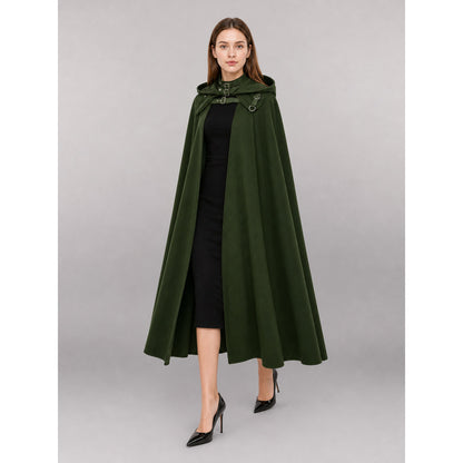 Dark Olive Carnival Cloak with Hood