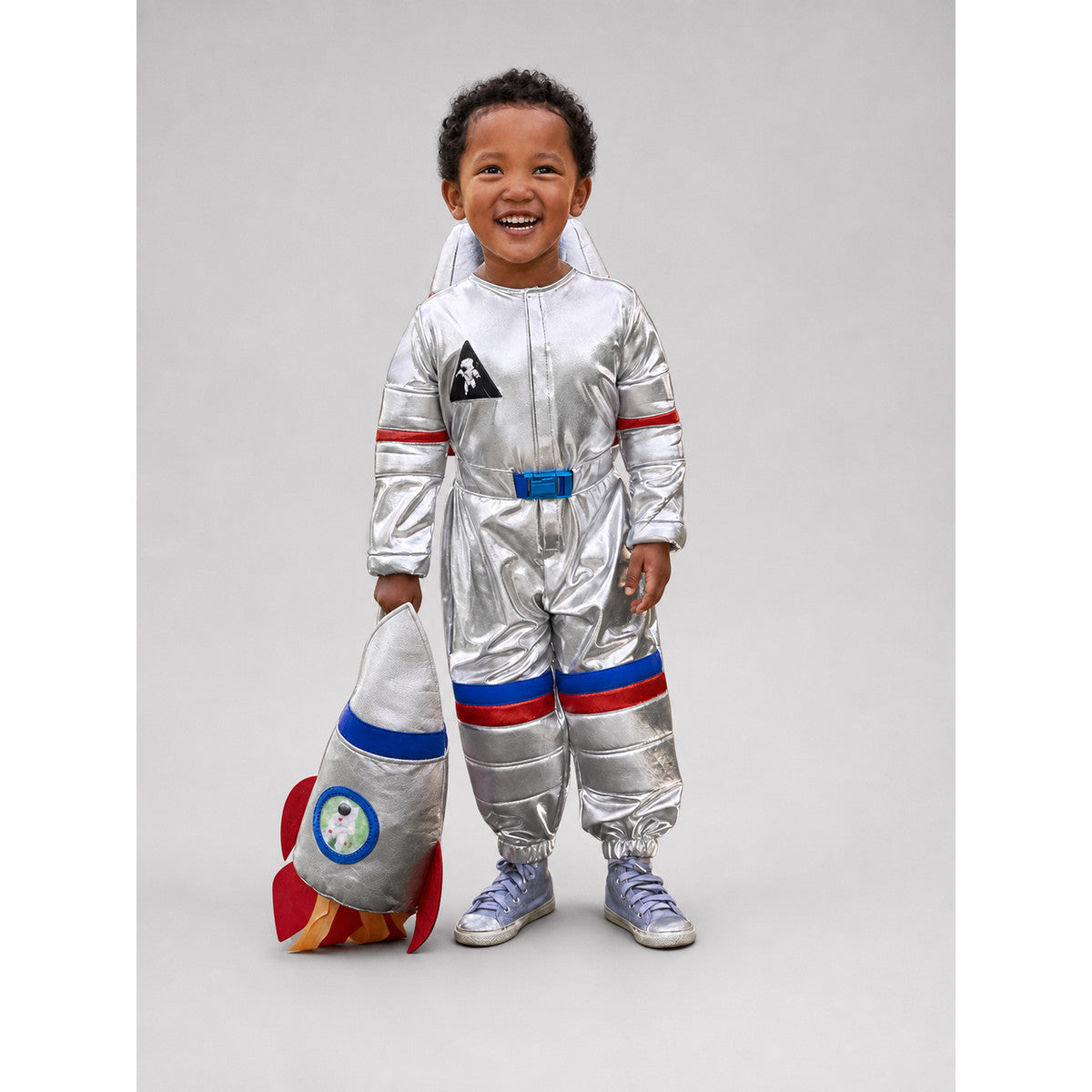 Astronaut costume with backpack on-model view