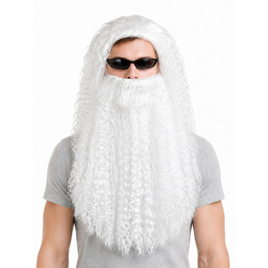 White Santa Claus Wig and Beard Holiday Set