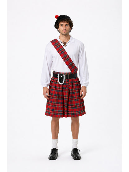 Scottish Carnival Costume with Kilt and Beret main product view