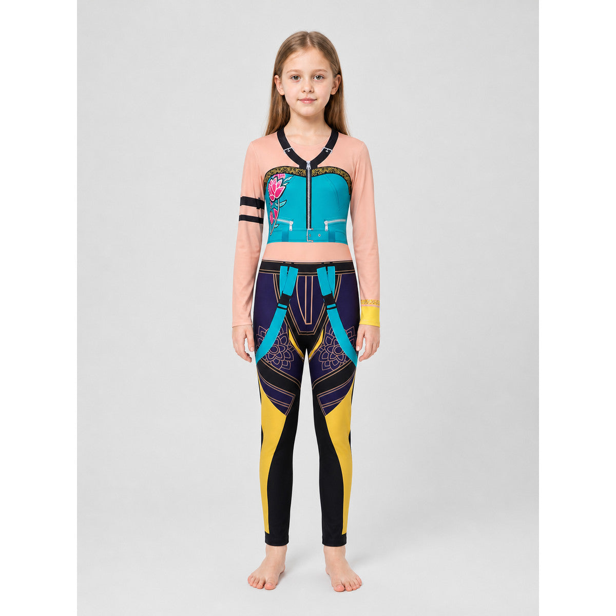 Jumpsuit with a Geometric 3D Print and Flowers on-model view