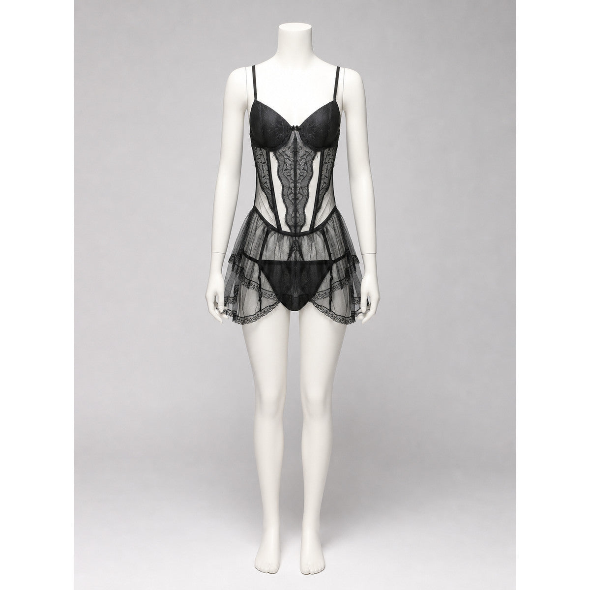 Erotic Bodysuit with Thin Straps and Lace