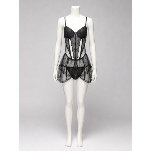 Erotic Bodysuit with Thin Straps and Lace main product view