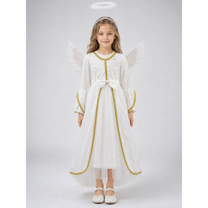 Angel Costume Dress with Wings and Halo on-model view