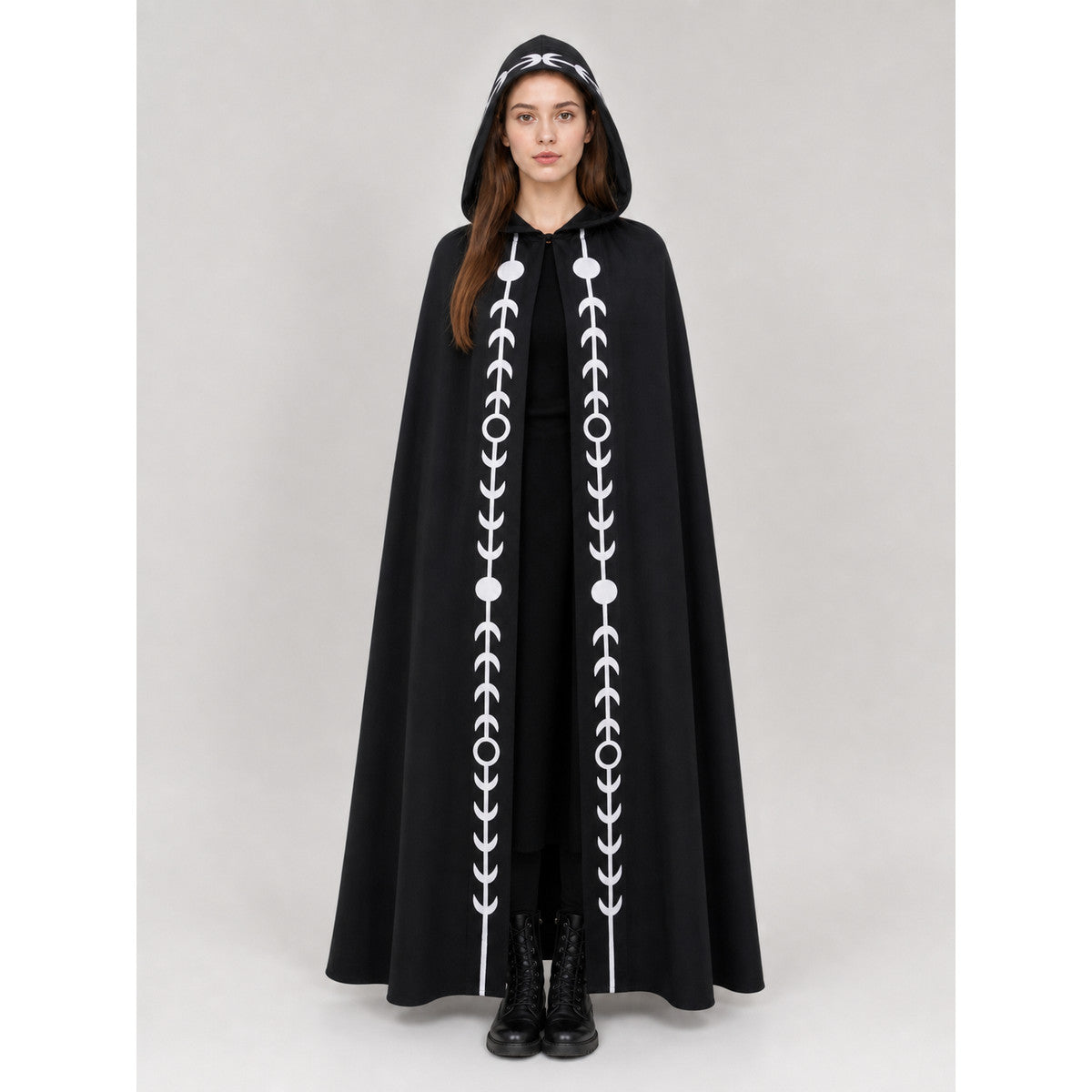 Black Hooded Cape, Medieval Style