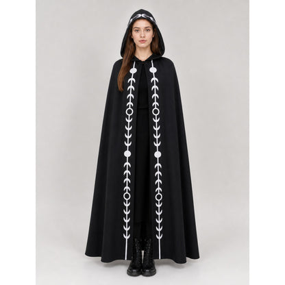 Black Hooded Cape, Medieval Style