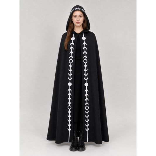 Black Hooded Cape, Medieval Style