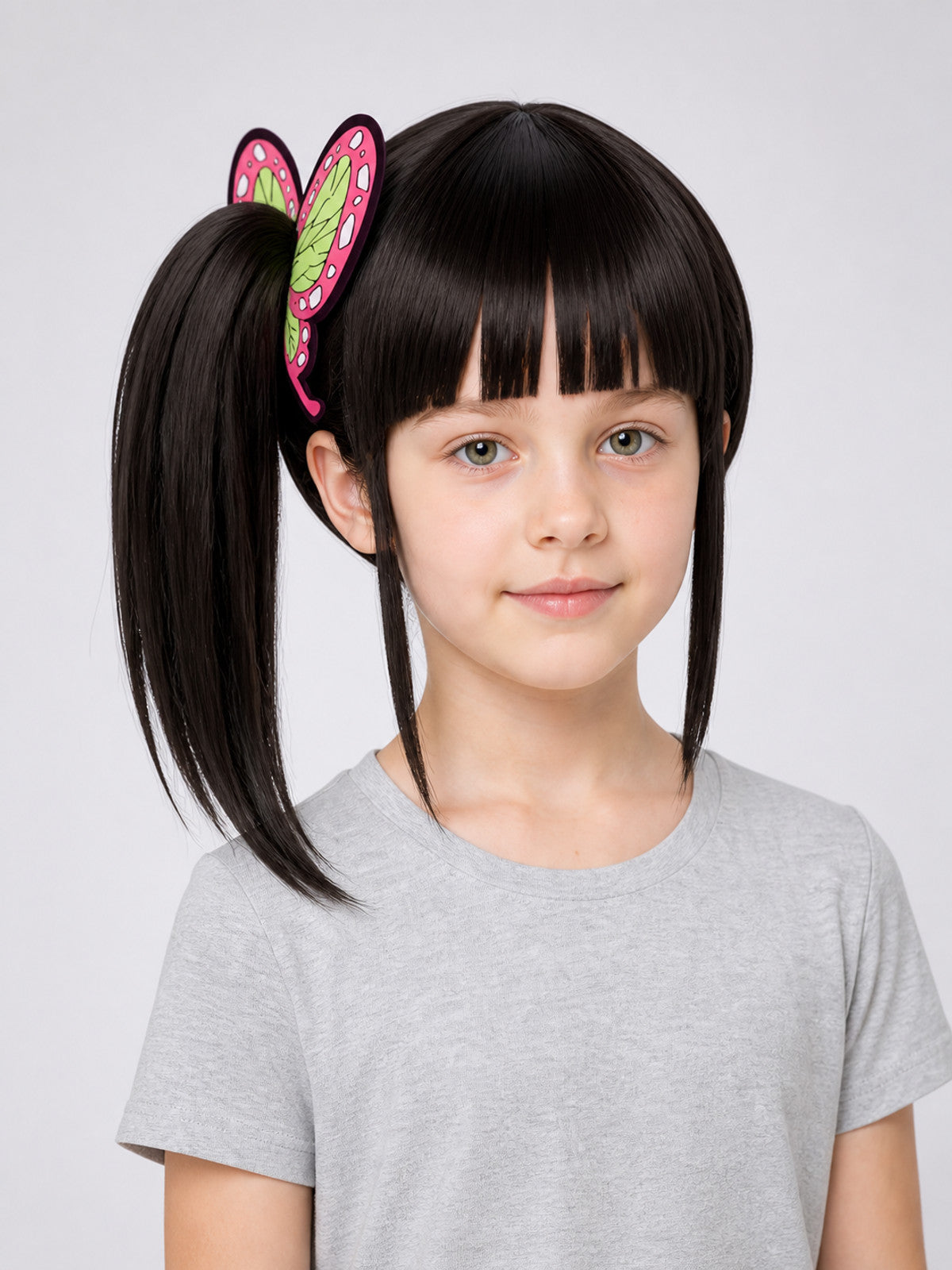 Black Long Kanao Tsuyuri Anime Cosplay Wig main product view