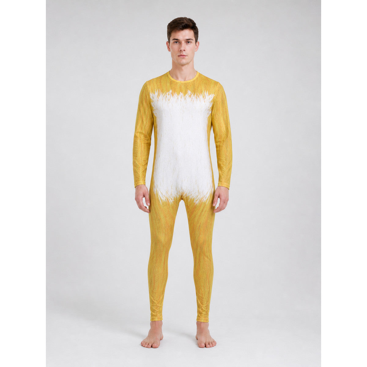 Fox cosplay costume, one-piece jumpsuit on-model view
