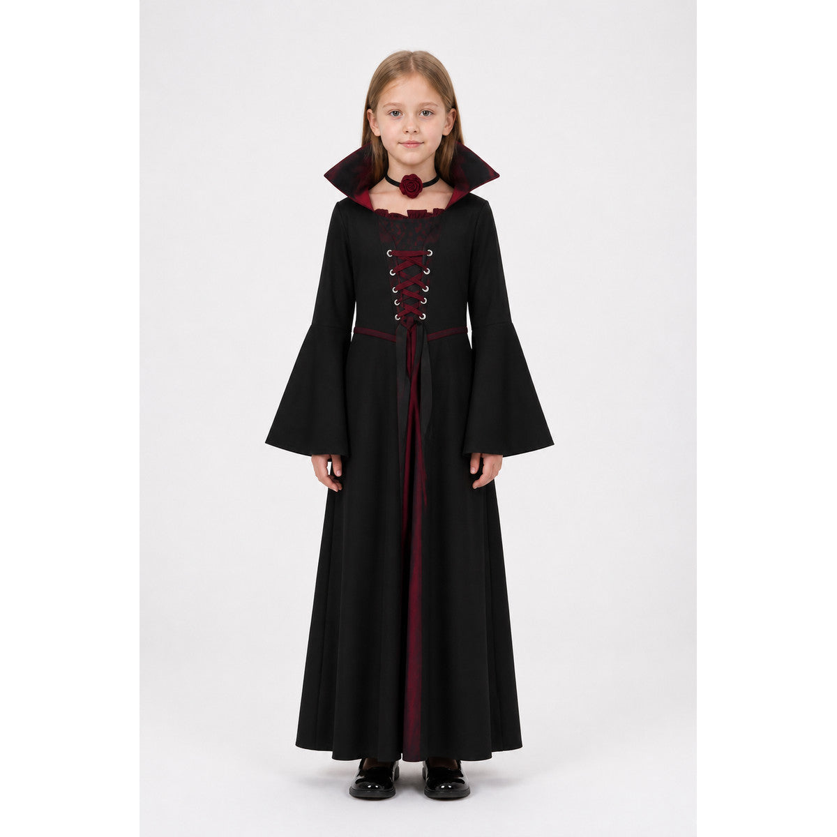 Children's Vampire Costume with Mask and Fangs for Halloween