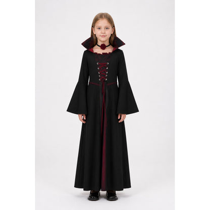 Children's Vampire Costume with Mask and Fangs for Halloween